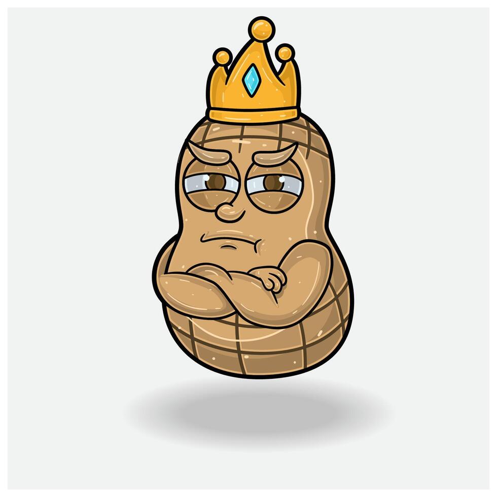 Peanut Mascot Character Cartoon With Jealous expression. For brand, label, packaging and product. vector