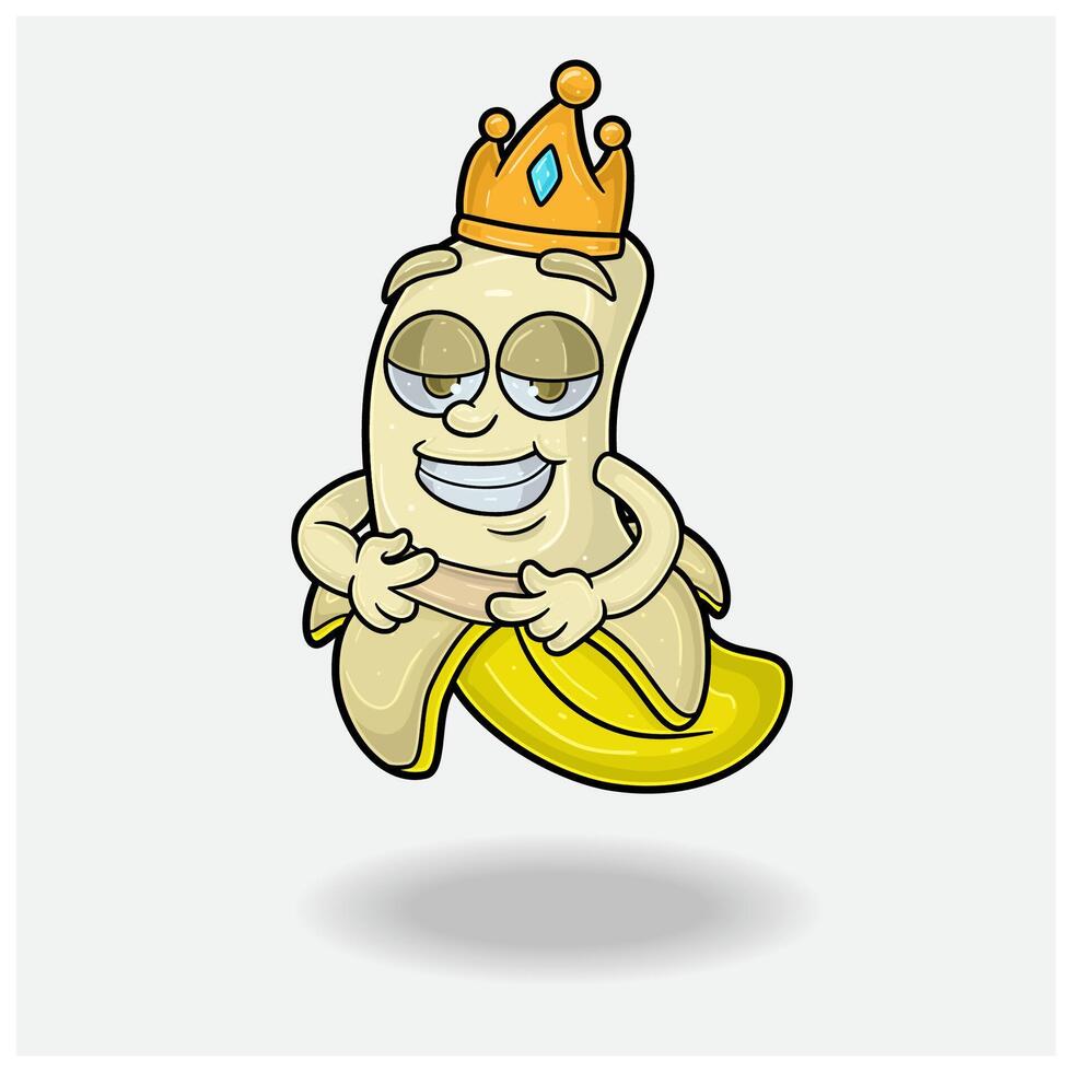 Banana Mascot Character Cartoon With Love struck expression. For brand, label, packaging and product. vector