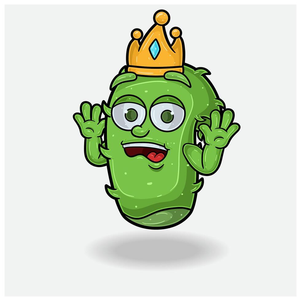 Aloe vera Mascot Character Cartoon With Shocked expression. For brand, label, packaging and product. vector