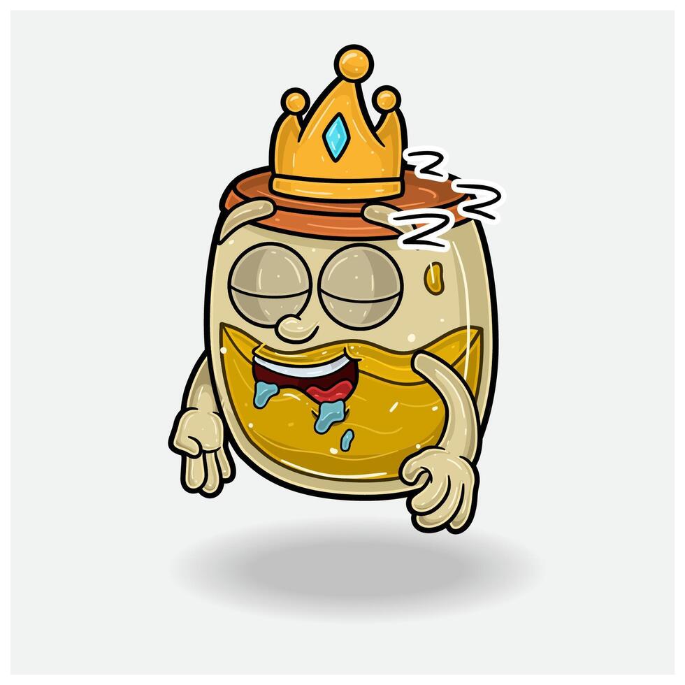Honey Mascot Character Cartoon With Sleep expression. For brand, label, packaging and product. vector