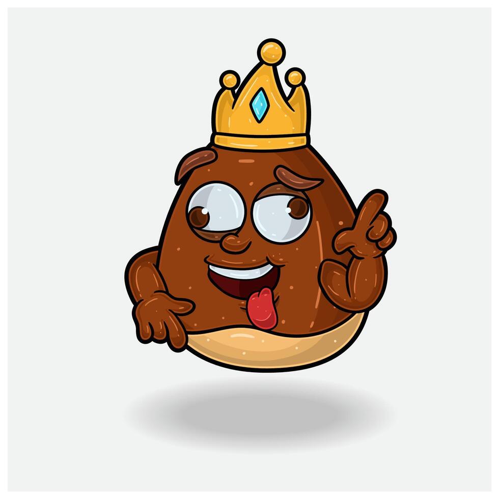 Chestnut Mascot Character Cartoon With Crazy expression. For brand, label, packaging and product. vector