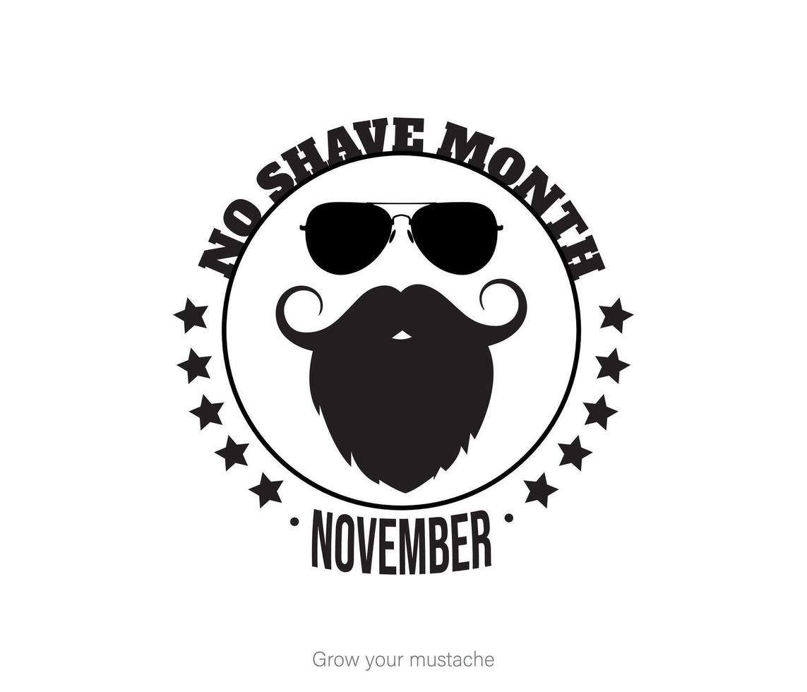 November concept icon label design with lettering vector