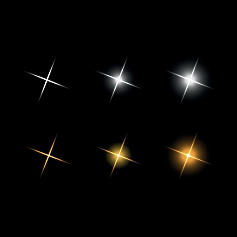 Set of sparkles. Bright flash of light, new star, bright sun for illustrations vector