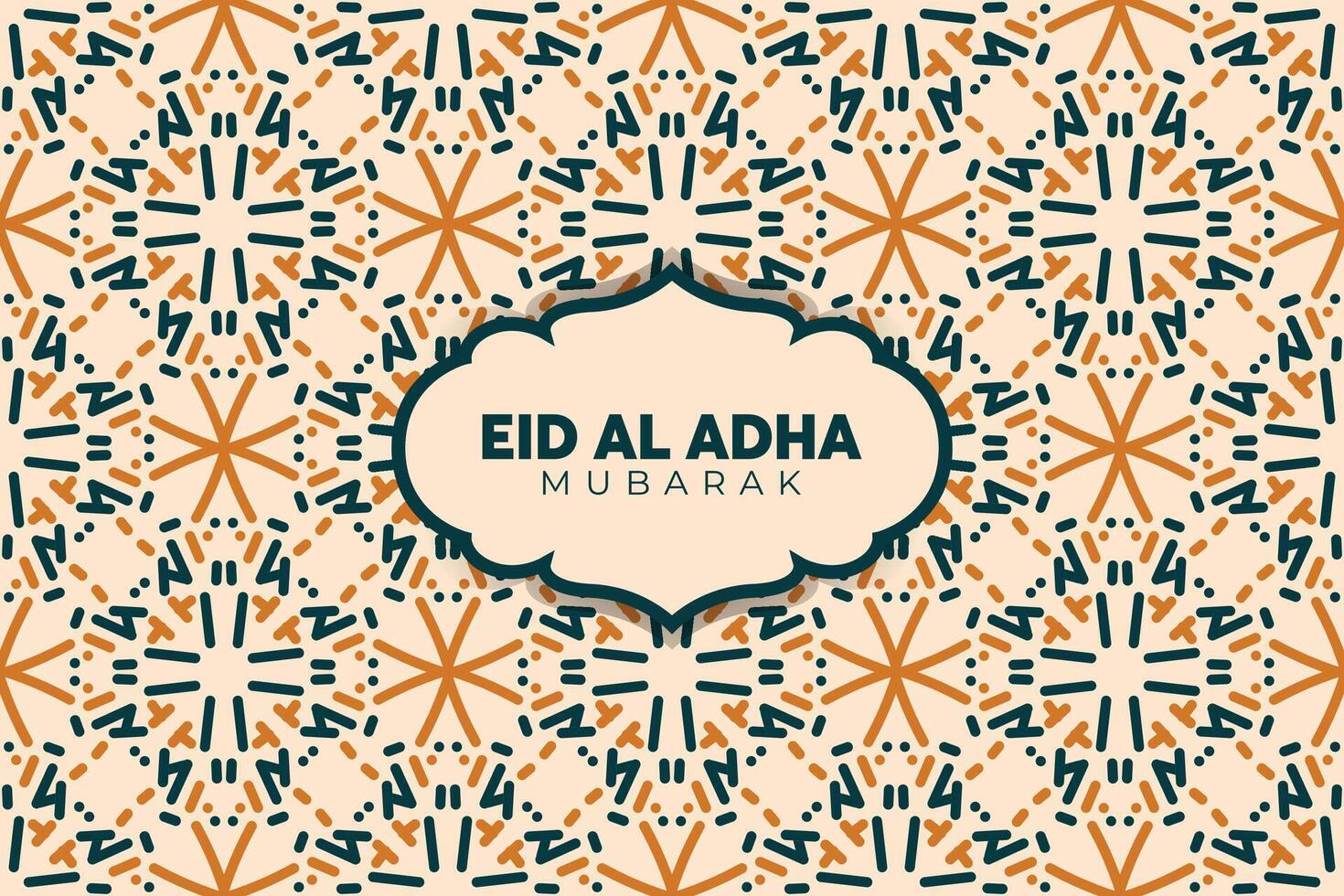 Eid Adha Mubarak Greeting Islamic Illustration Background Design With arabic calligraphy, wallpaper, banner, cover. Translation Of Text, BLASSED SACRIFICE FESTIVAL vector