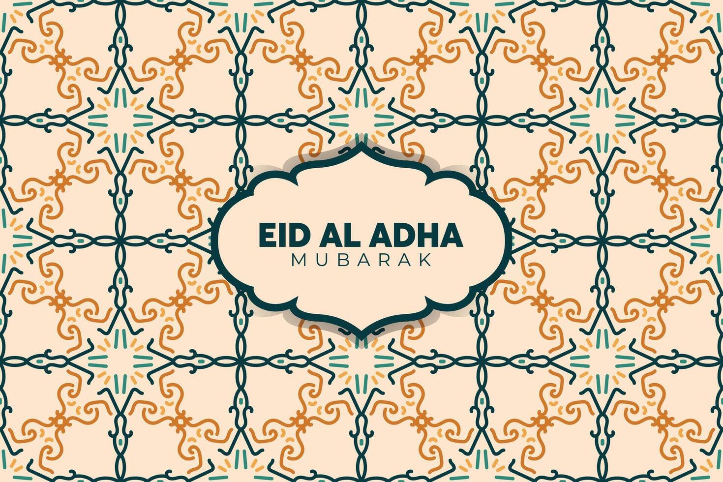 Eid Adha Mubarak Greeting Islamic Illustration Background Design With arabic calligraphy, wallpaper, banner, cover. Translation Of Text, BLASSED SACRIFICE FESTIVAL vector