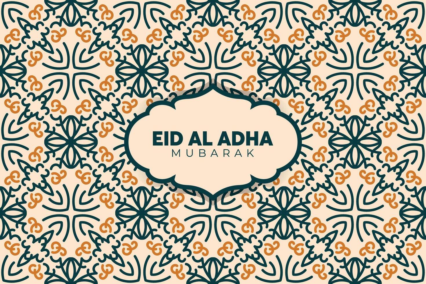 Eid Adha Mubarak Greeting Islamic Illustration Background Design With arabic calligraphy, wallpaper, banner, cover. Translation Of Text, BLASSED SACRIFICE FESTIVAL vector