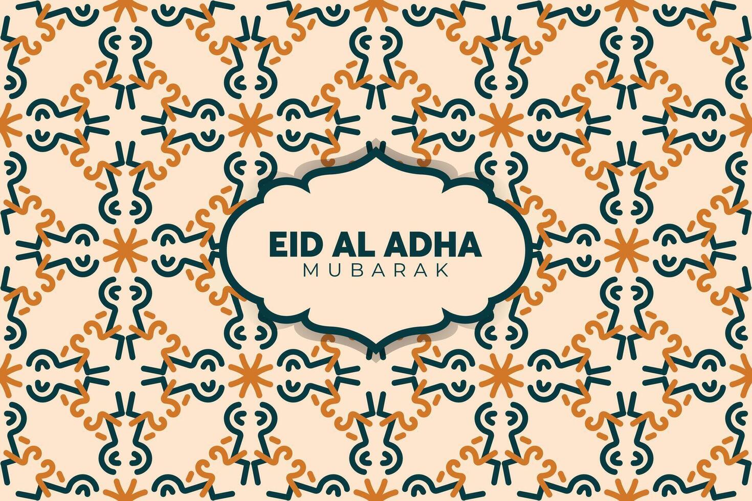 Eid Adha Mubarak Greeting Islamic Illustration Background Design With arabic calligraphy, wallpaper, banner, cover. Translation Of Text, BLASSED SACRIFICE FESTIVAL vector