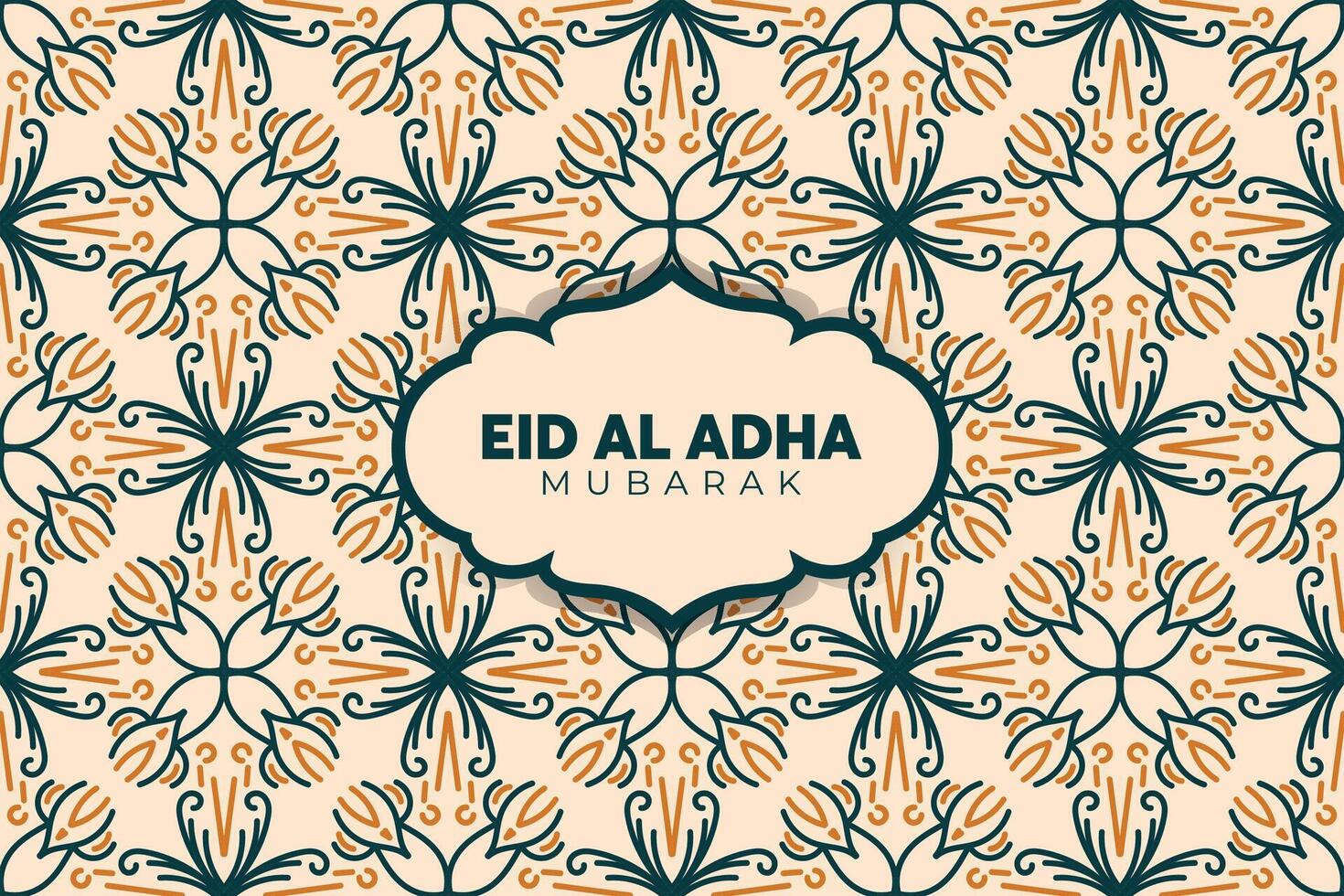 Eid Adha Mubarak Greeting Islamic Illustration Background Design With arabic calligraphy, wallpaper, banner, cover. Translation Of Text, BLASSED SACRIFICE FESTIVAL vector