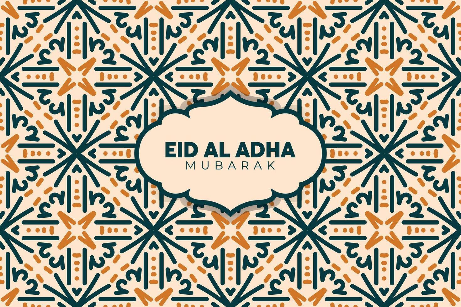 Eid Adha Mubarak Greeting Islamic Illustration Background Design With arabic calligraphy, wallpaper, banner, cover. Translation Of Text, BLASSED SACRIFICE FESTIVAL vector