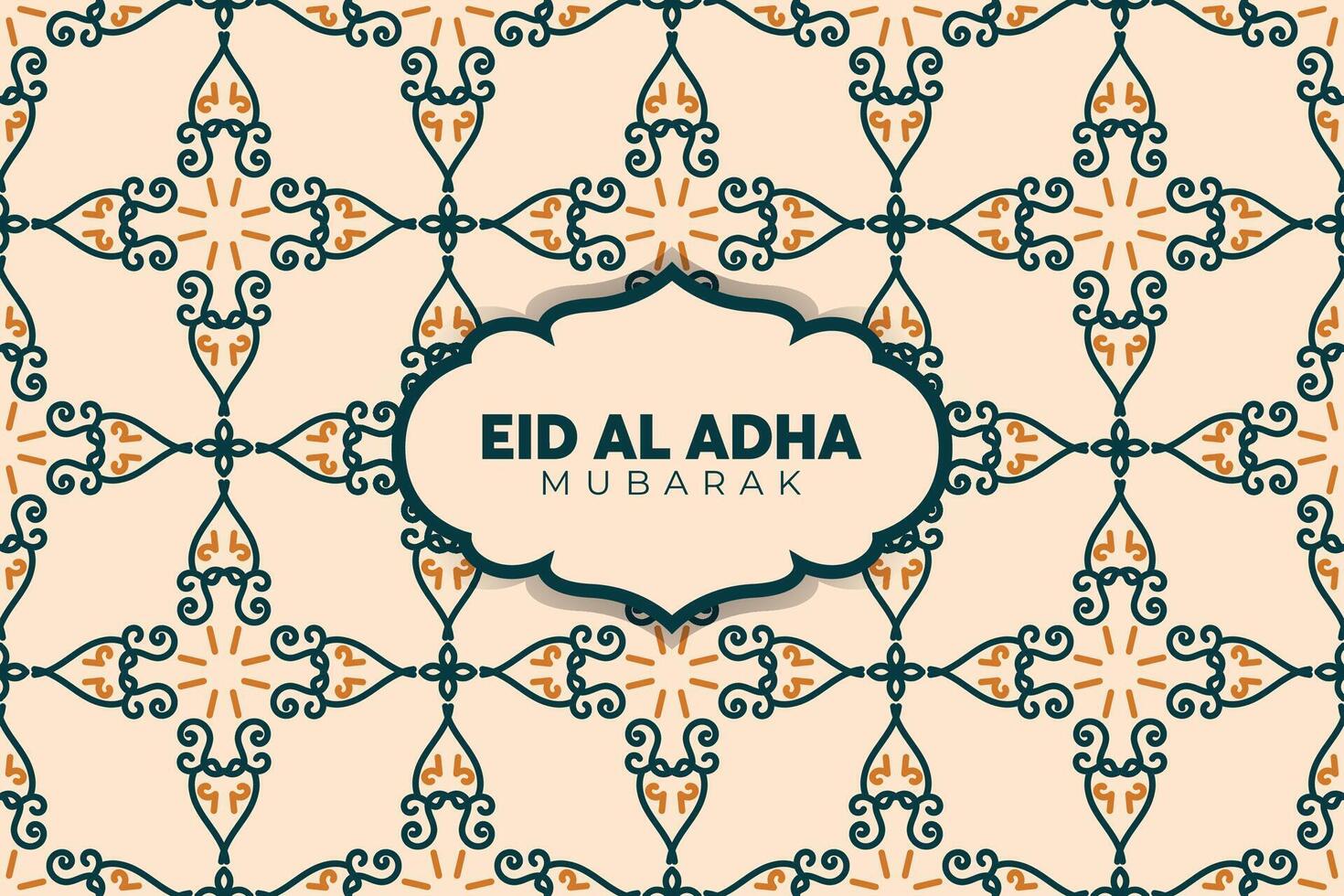 Eid Adha Mubarak Greeting Islamic Illustration Background Design With arabic calligraphy, wallpaper, banner, cover. Translation Of Text, BLASSED SACRIFICE FESTIVAL vector