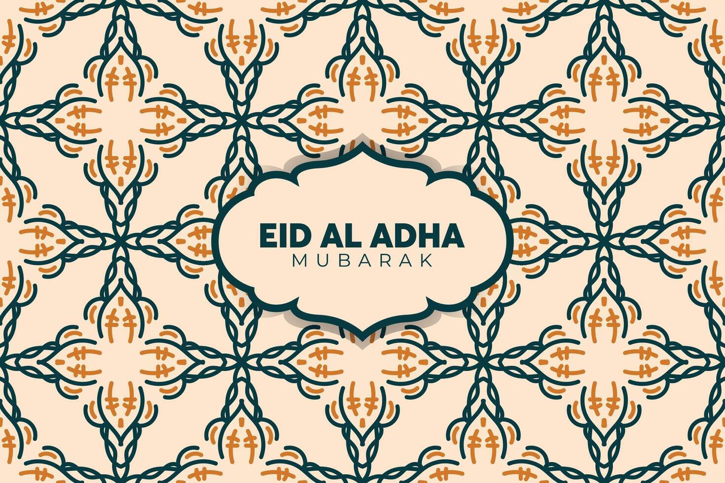 Eid Adha Mubarak Greeting Islamic Illustration Background Design With arabic calligraphy, wallpaper, banner, cover. Translation Of Text, BLASSED SACRIFICE FESTIVAL vector