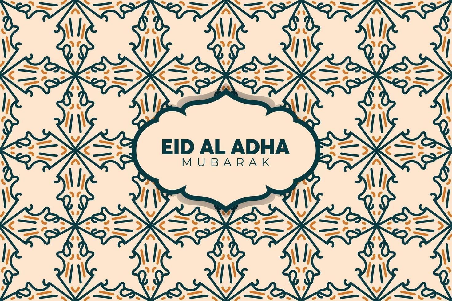 Eid Adha Mubarak Greeting Islamic Illustration Background Design With arabic calligraphy, wallpaper, banner, cover. Translation Of Text, BLASSED SACRIFICE FESTIVAL vector