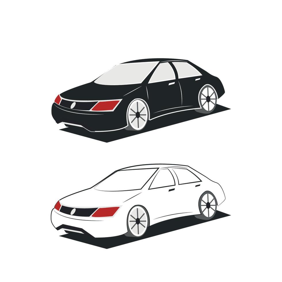 Sets of silhouette cars on the white background vector