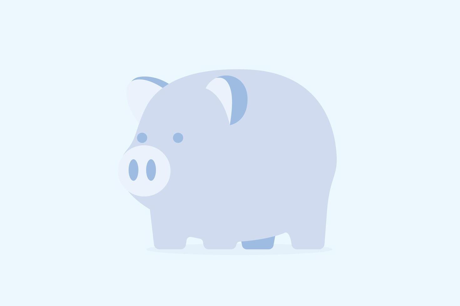 Blue piggy bank, profit and growth, stability and security of money storage. illustration in flat style. vector
