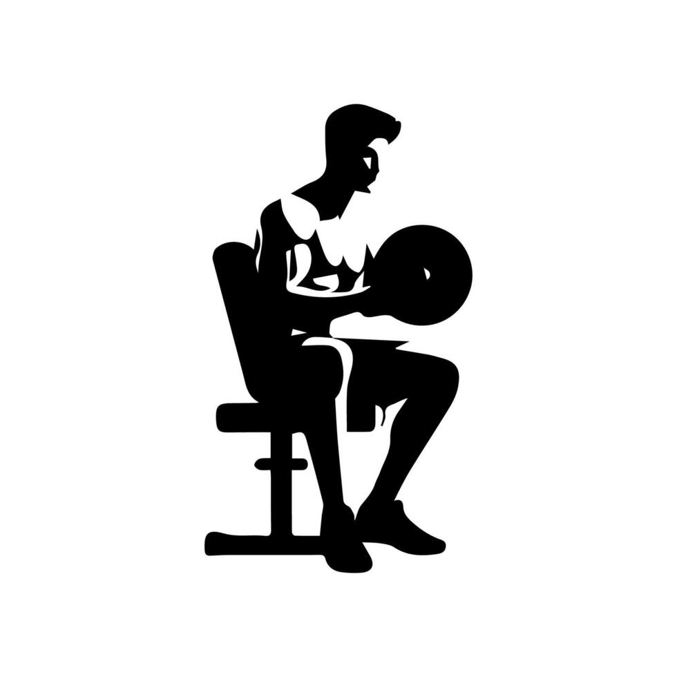 Powerful man graphic icons. Human body signs isolated on white background. Bodybuilding and fitness symbol vector