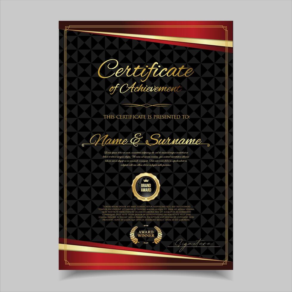 Certificate or diploma retro design template illustration vector