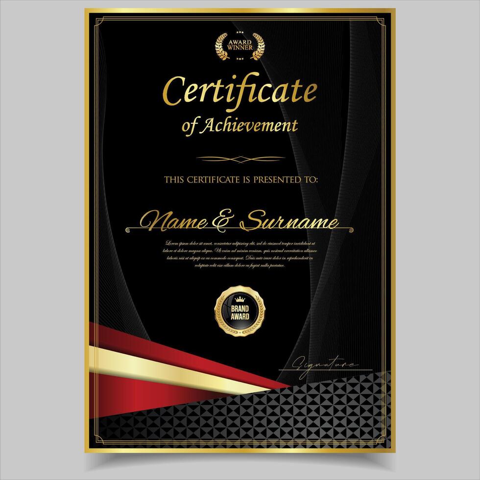 Certificate or diploma retro design template illustration vector