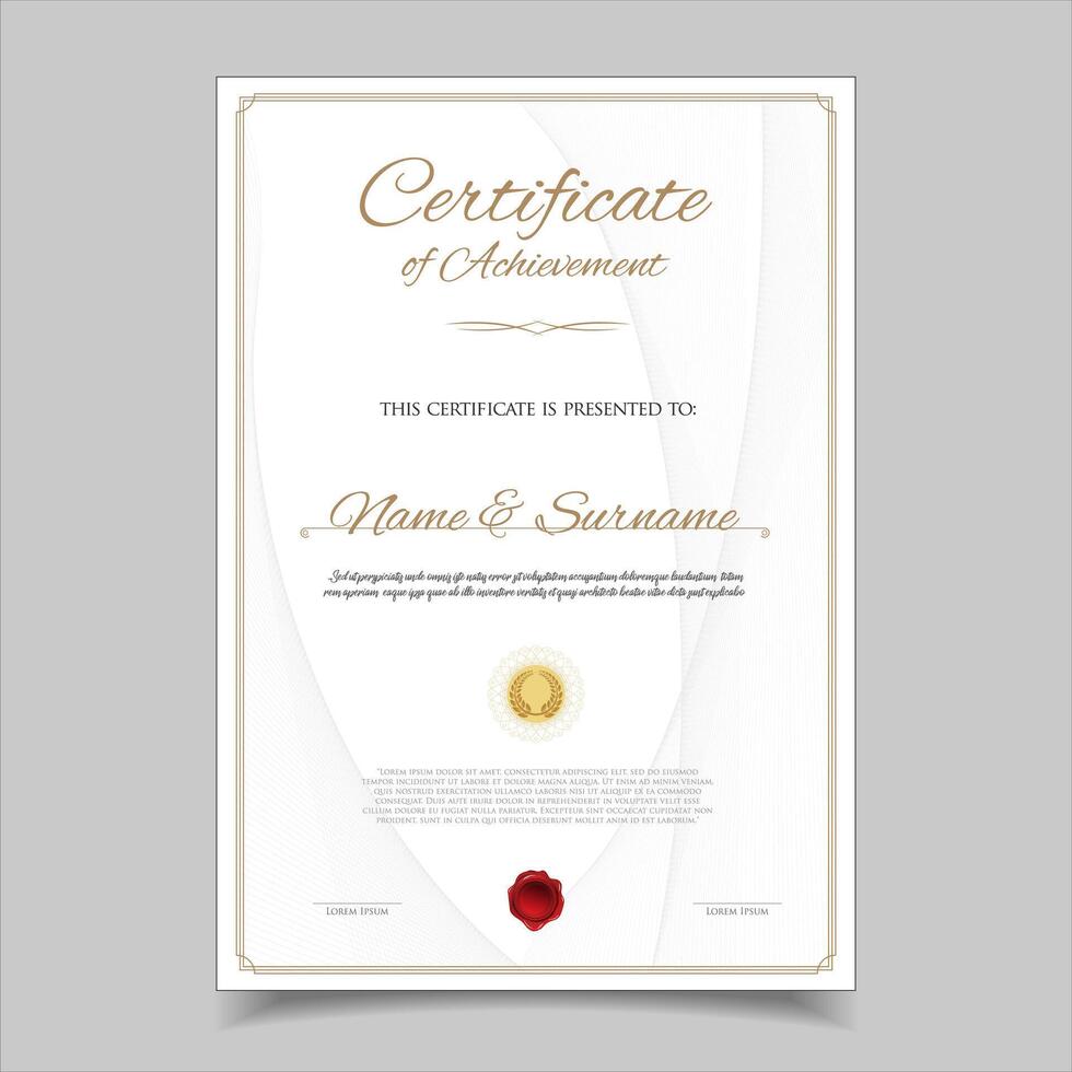 Certificate or diploma retro design template illustration vector