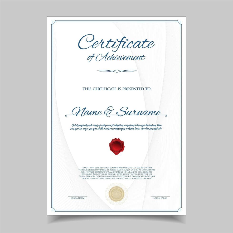 Certificate or diploma retro design template illustration vector