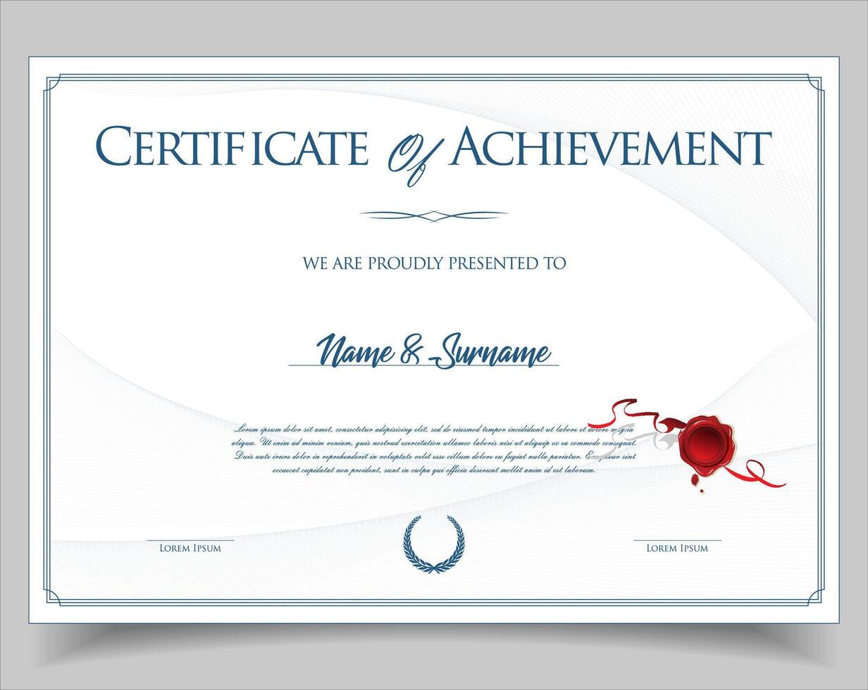 Certificate or diploma retro design template illustration vector
