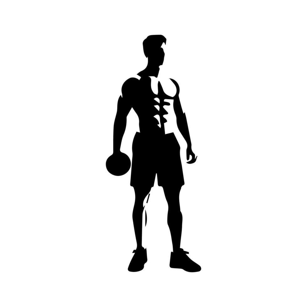 Powerful man graphic icons. Human body signs isolated on white background. Bodybuilding and fitness symbol vector