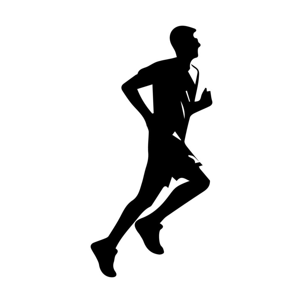 runner silhouette Sport activity icon sign or symbol. Athlete logo. Athletic sports. Jogging or sprinting guy. Marathon race. Speed concept. Runner figure vector