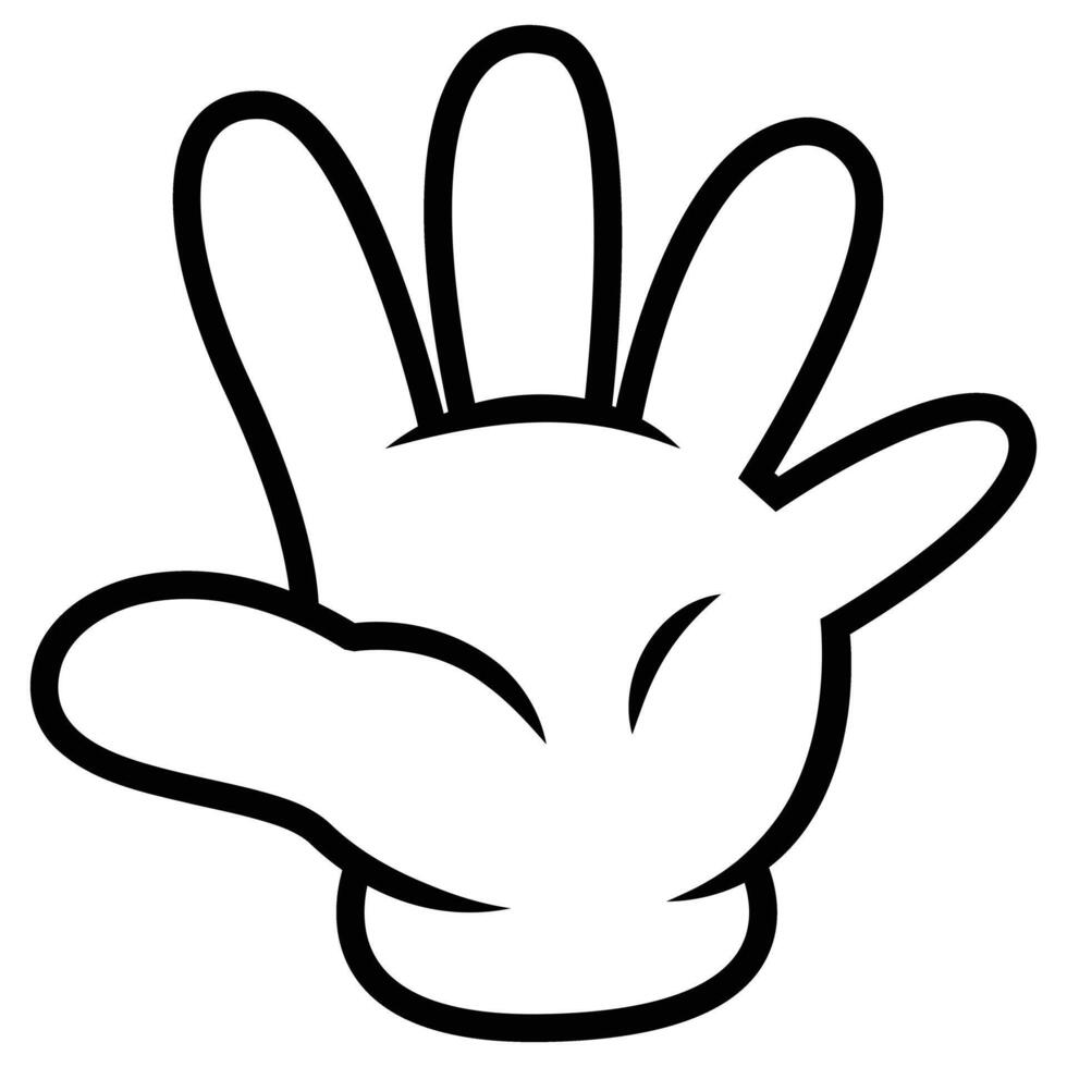 Retro cartoon gloved hand gesture vector