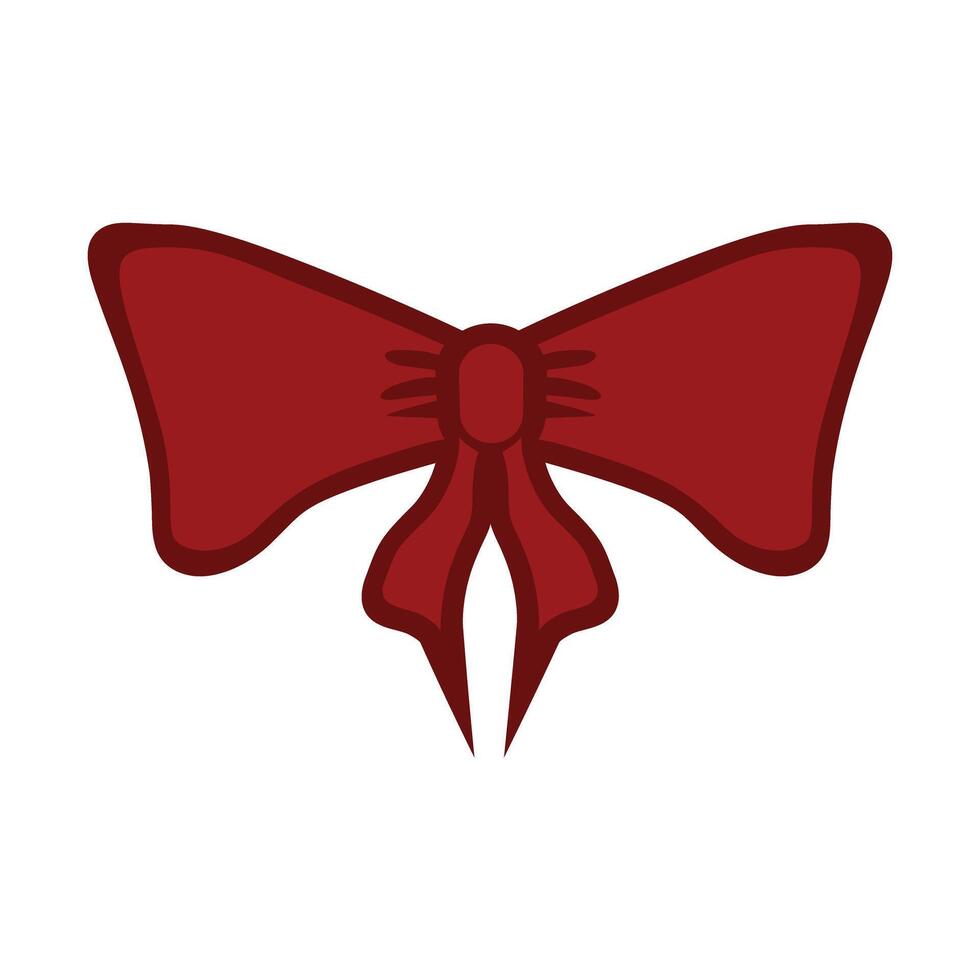 Red bow or ribbon icon vector