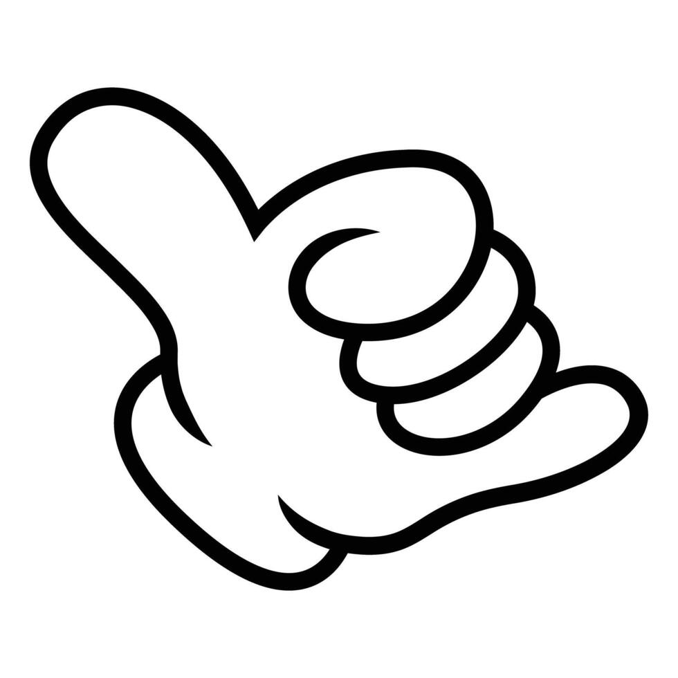 Retro cartoon gloved hand gesture vector