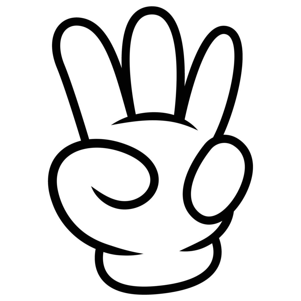 Retro cartoon gloved hand gesture vector
