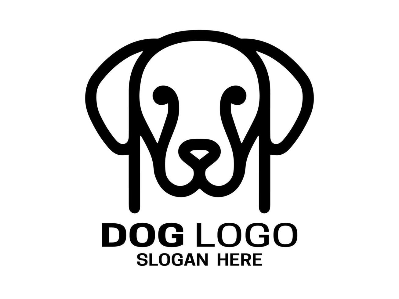Minimal Outline Lines Dog Logo Design Icon Symbol Template vector