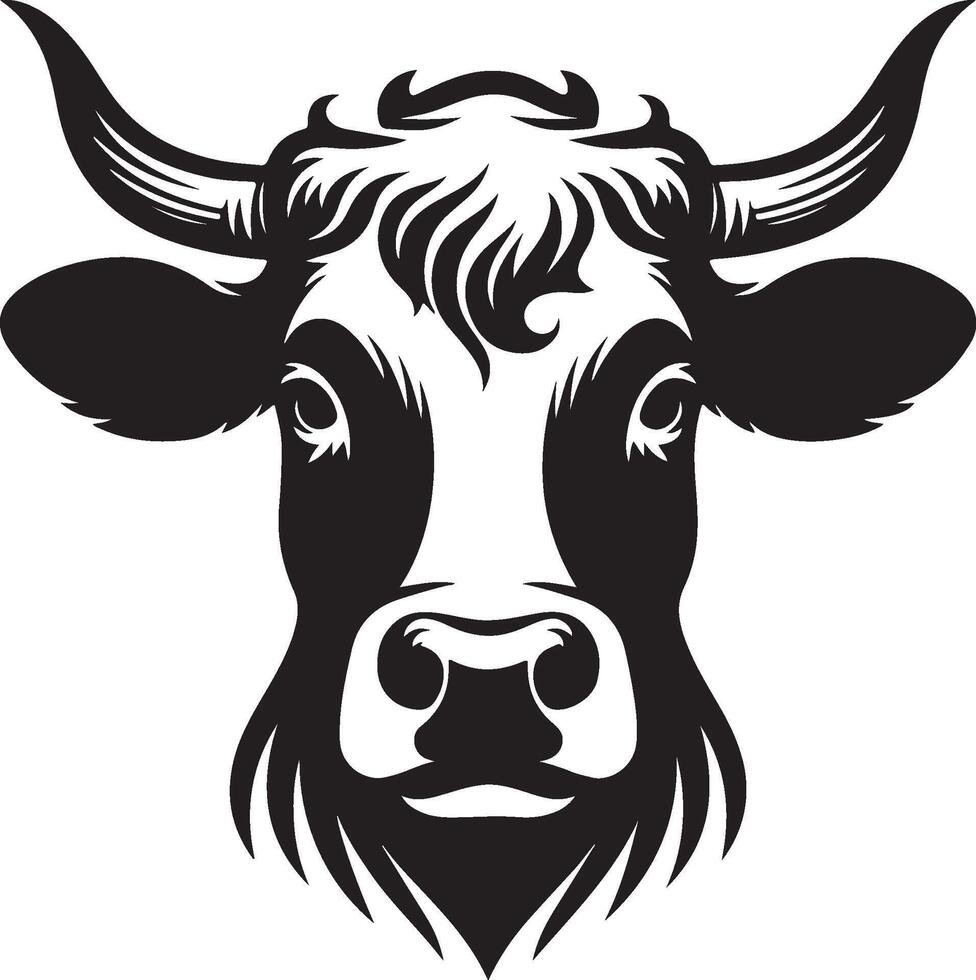 cow head illustration white background eps 10 vector