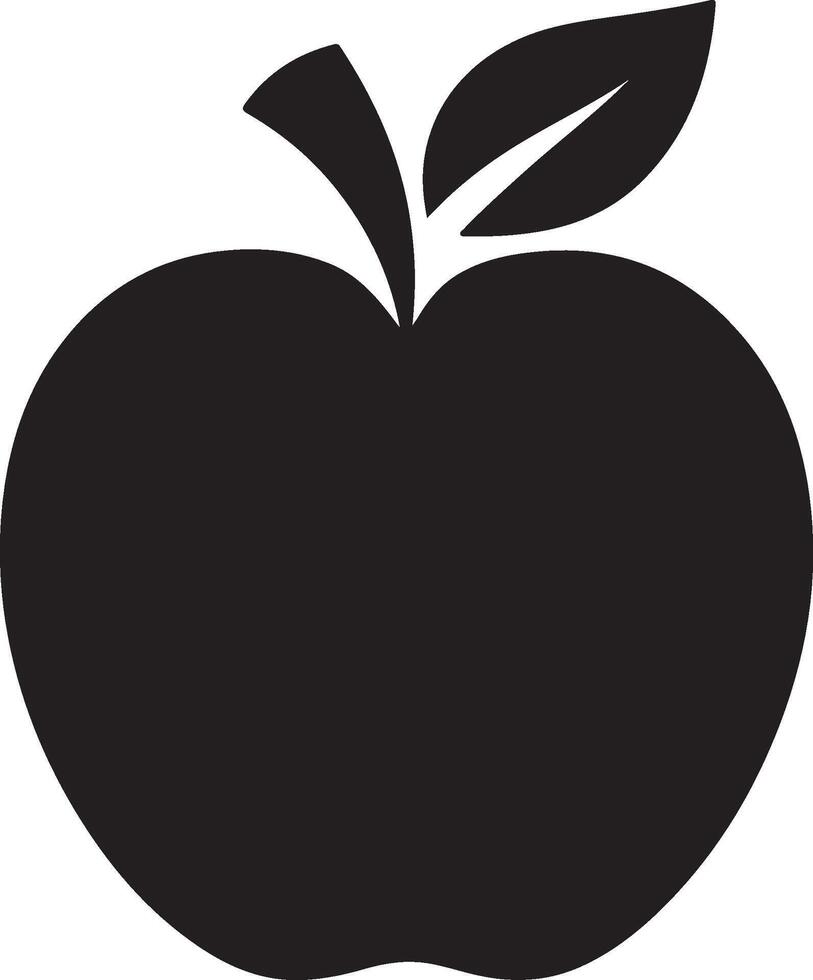 apple illustration with leaf vector