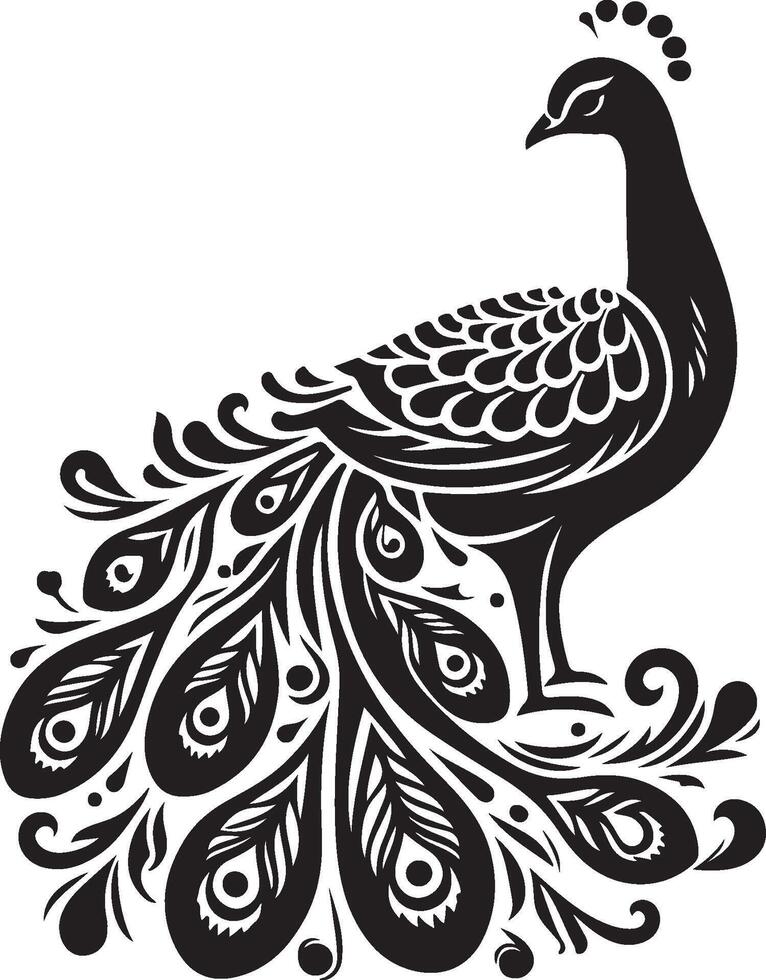 peacock illustration with white background eps 10 vector
