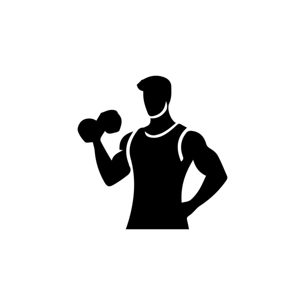 Powerful man graphic icons. Human body signs isolated on white background. Bodybuilding and fitness symbol vector