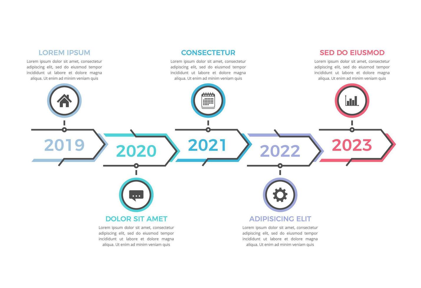 Timeline Infographics with Arrows vector