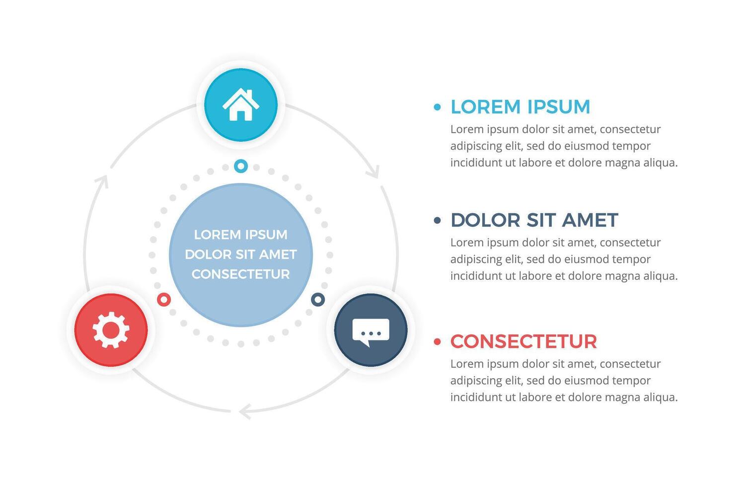 Circle Diagram Three Elements vector