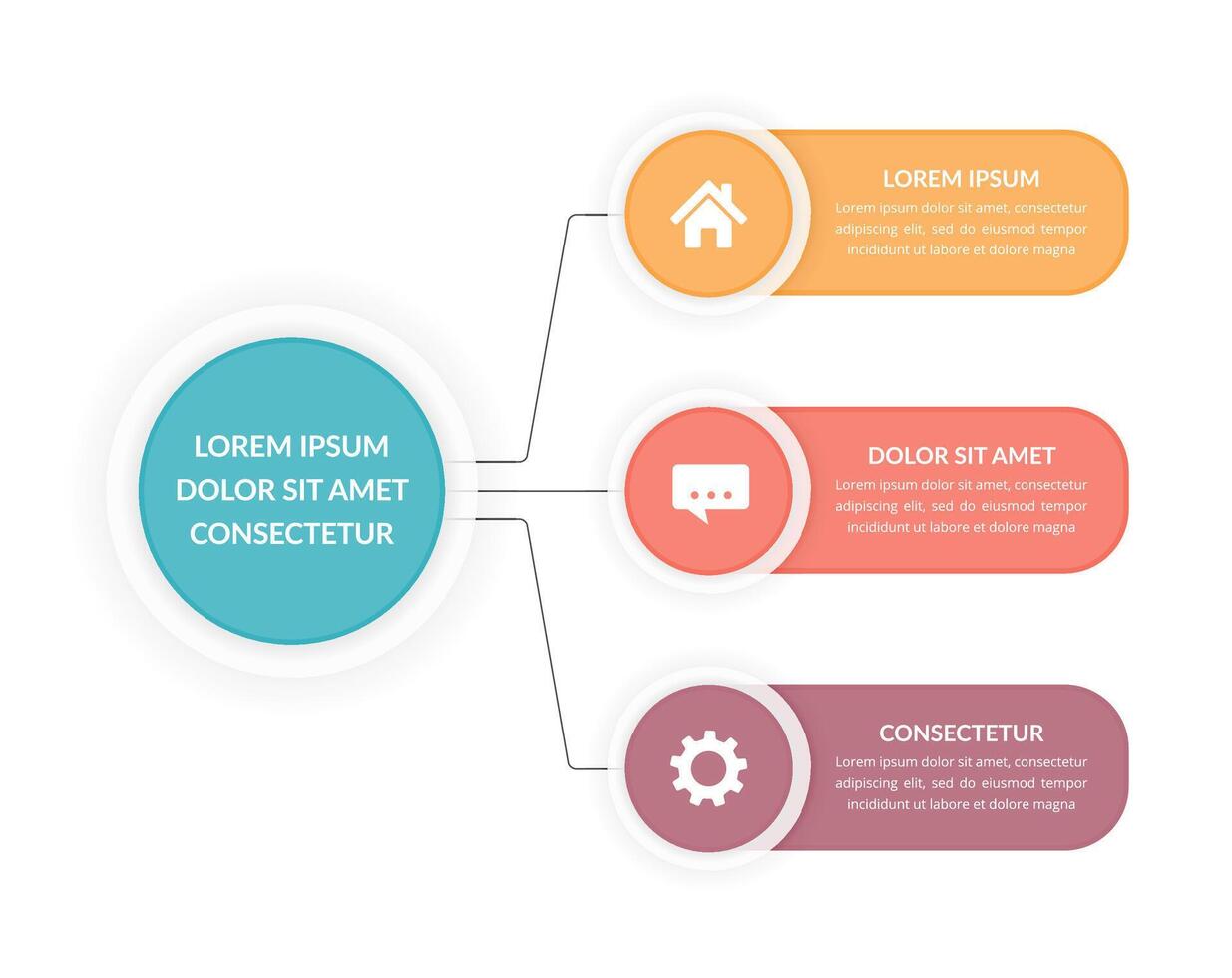 Infographic Template with 3 Elements vector