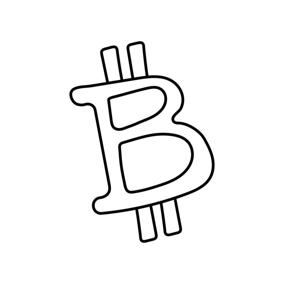 Crypto currency doodle. Isolated on white background vector