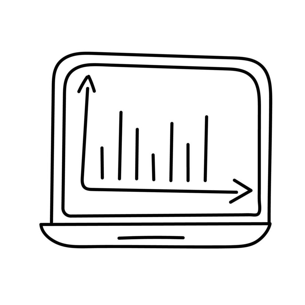 Graph, diagram. illustration in doodle style. vector