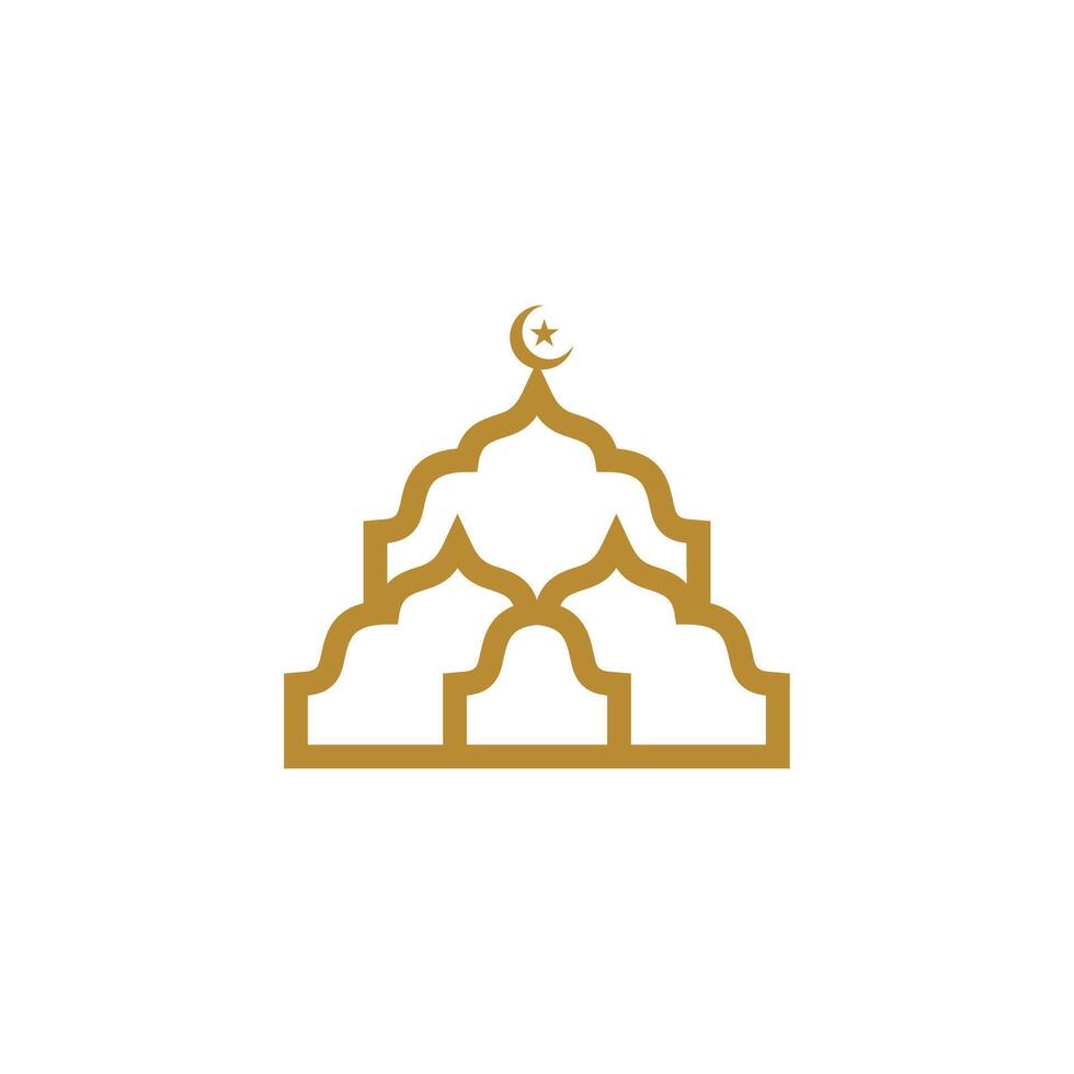 Luxury gold mosque logo design vector