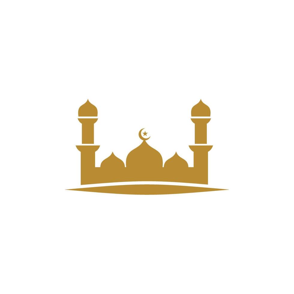 Luxury gold mosque logo design vector