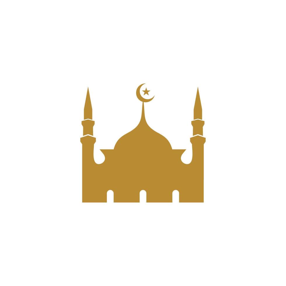 Luxury gold mosque logo design vector