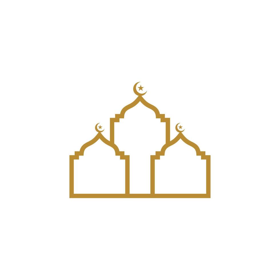 Luxury gold mosque logo design vector