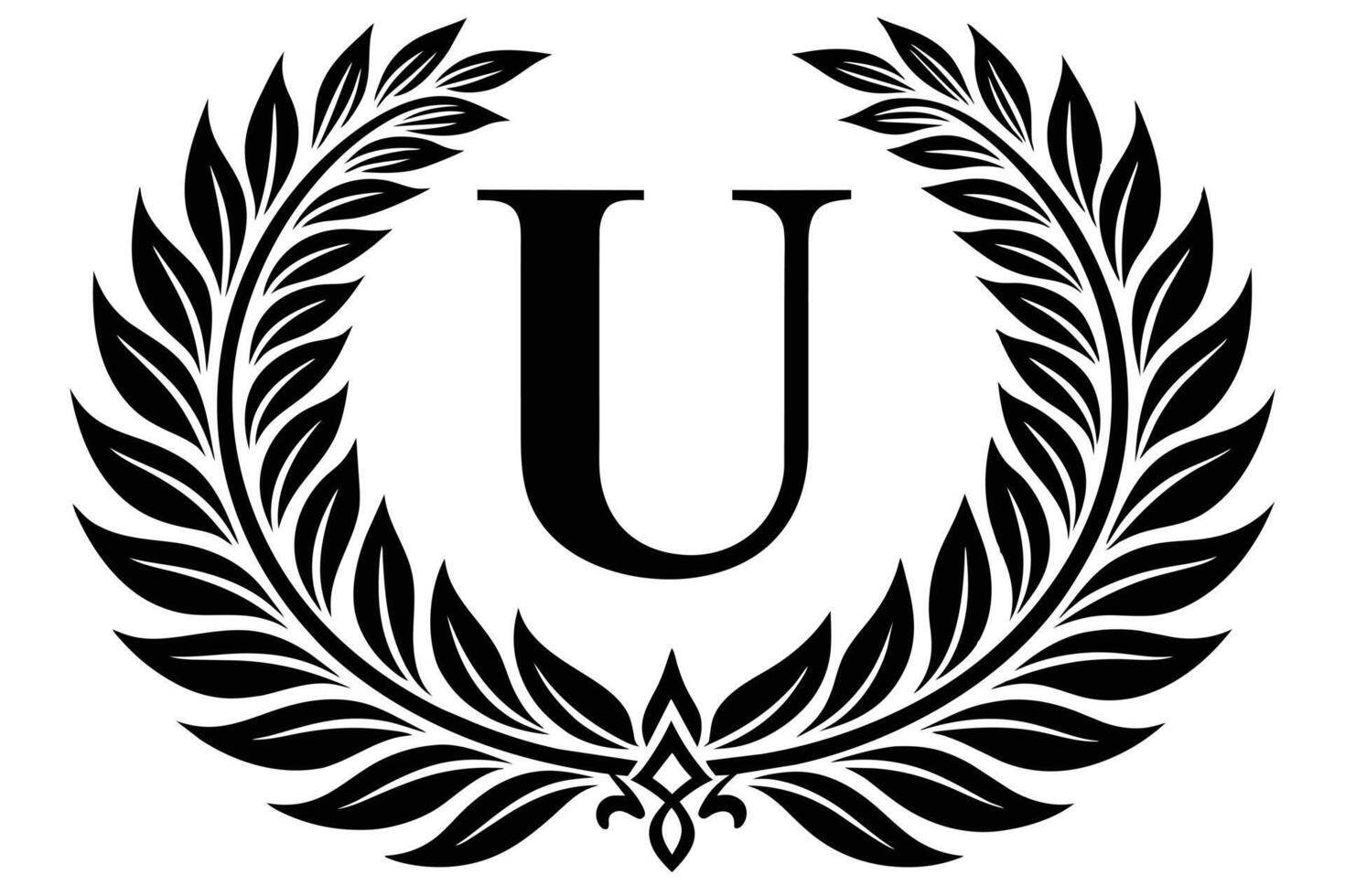Leaf Letter U logo icon template design vector