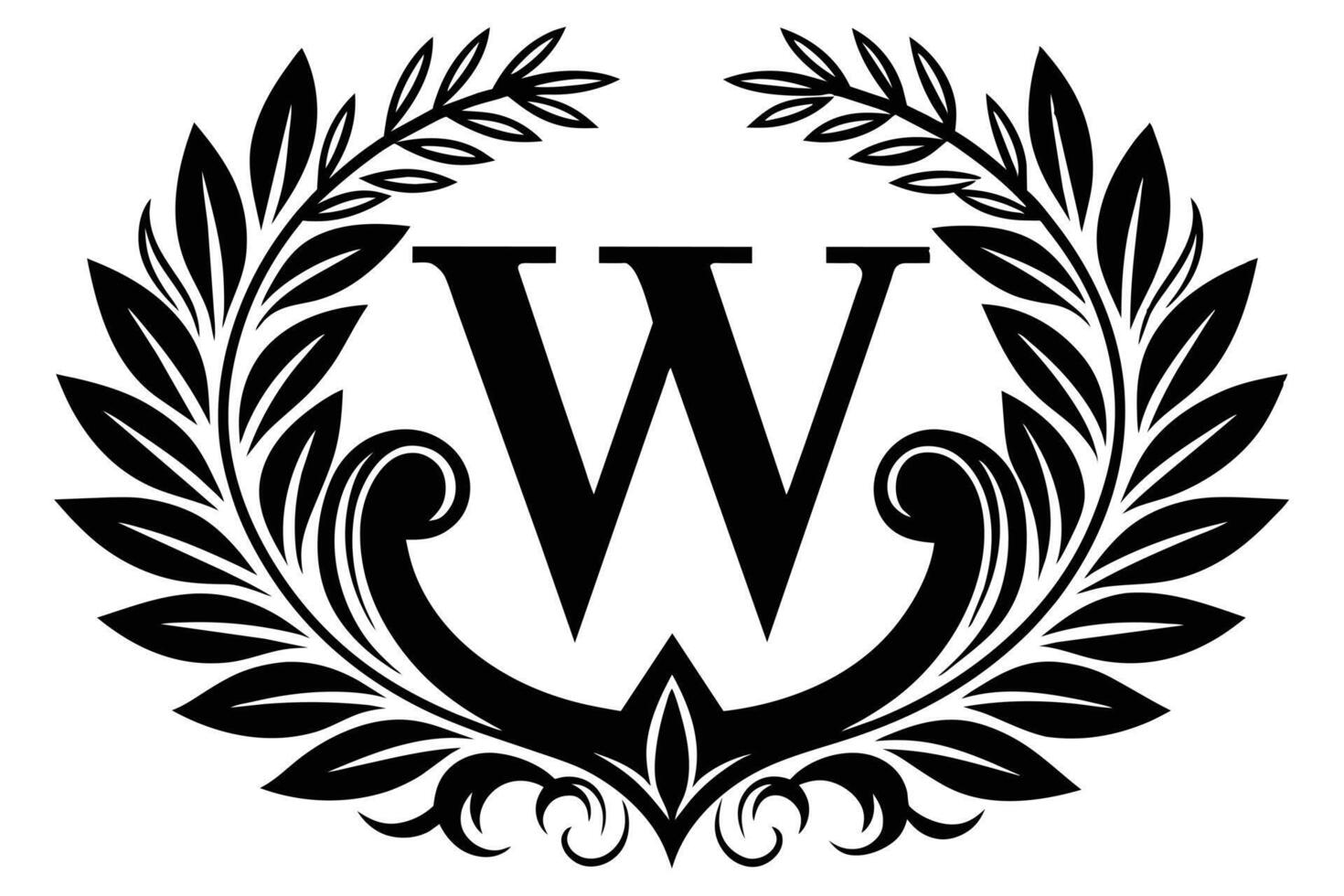Leaf Letter W logo icon template design vector