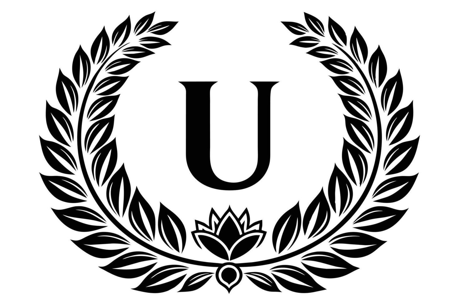 Leaf Letter U logo icon template design vector
