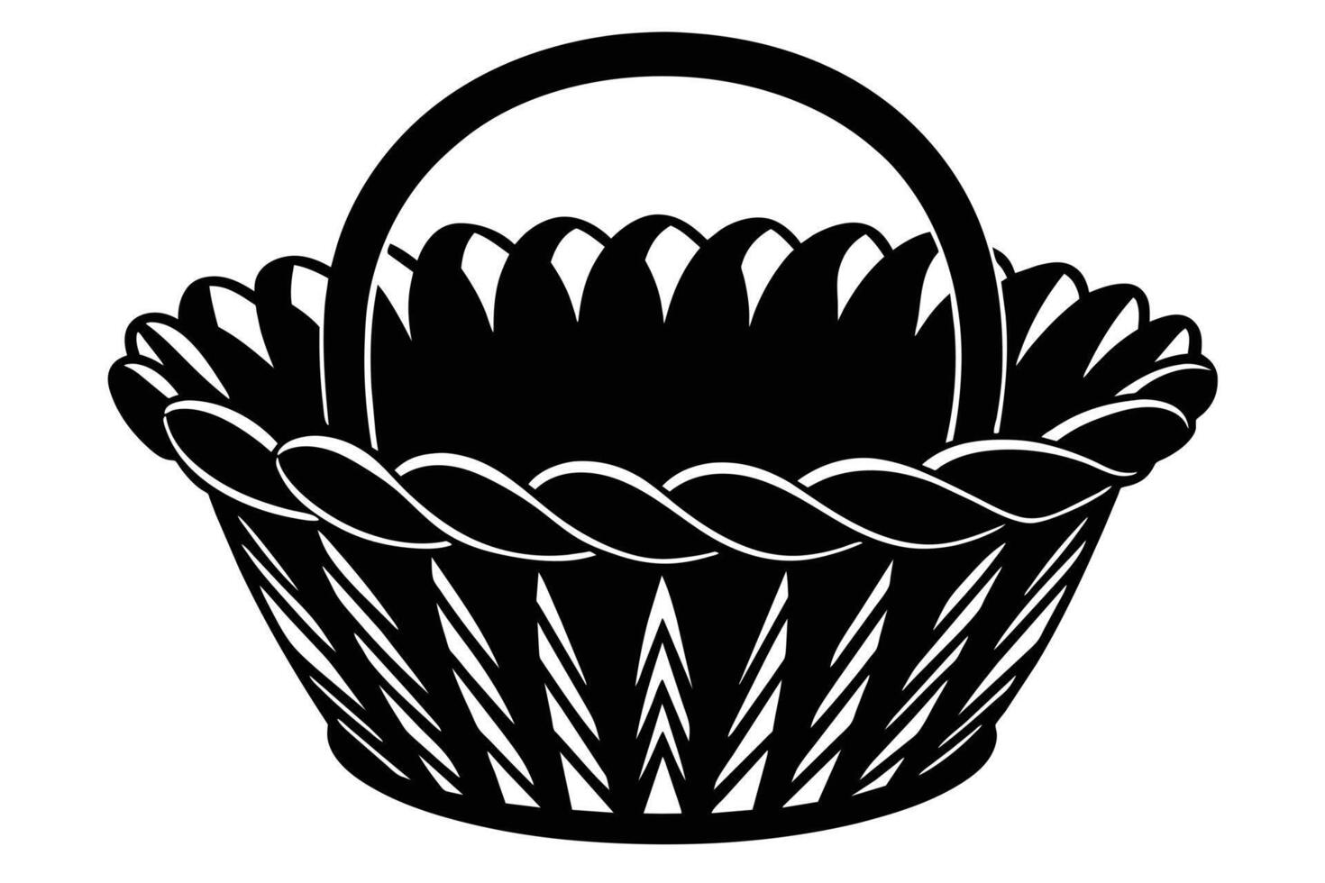 Wicker picnic basket vector