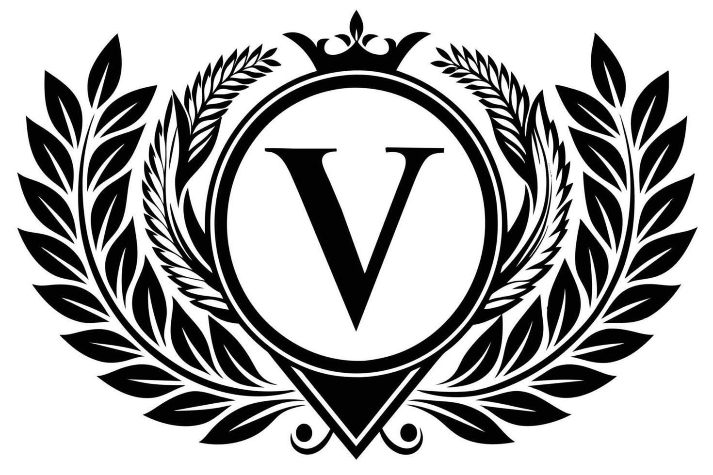Leaf Letter V logo icon template design vector