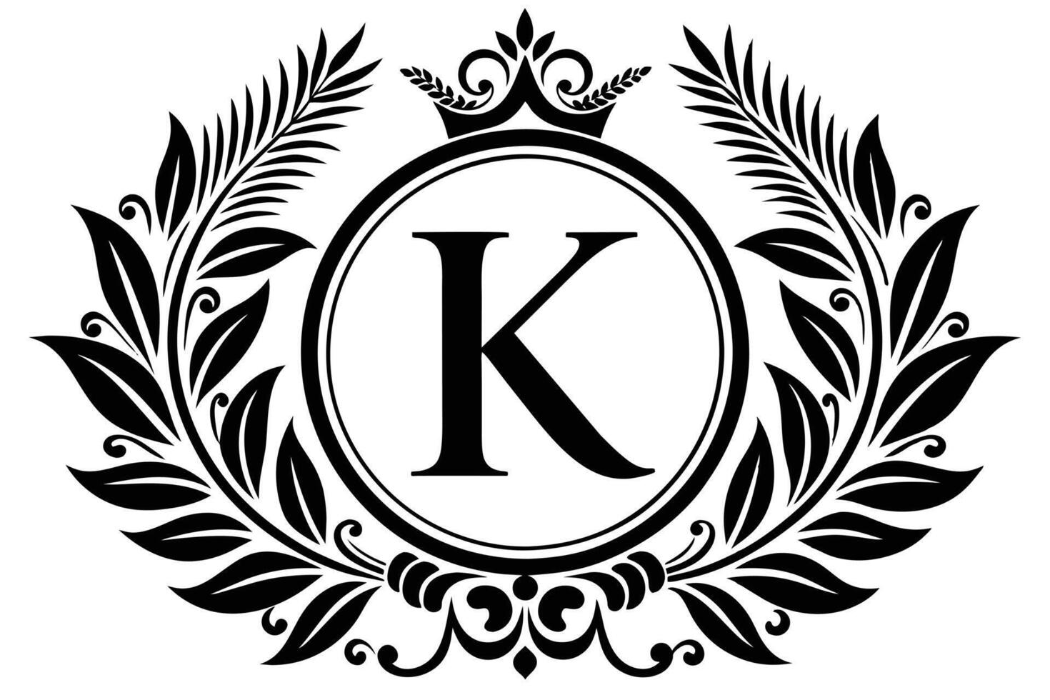Leaf Letter K logo icon template design vector